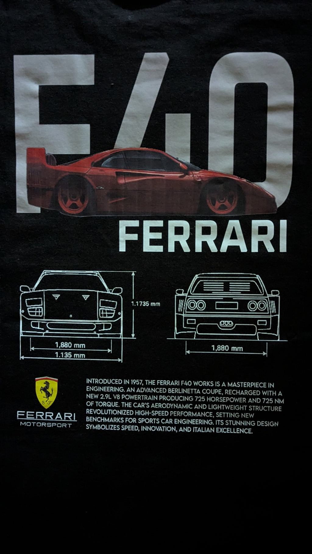 F40 "Masterpiece" Drop-Shoulder Tee (Black)