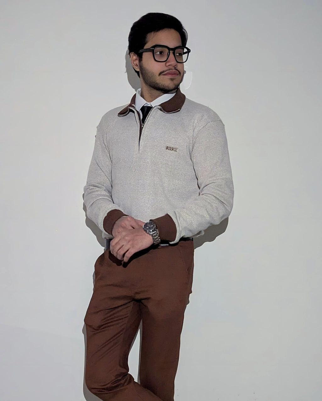 Vaseroz Relaxed Quarter-Zip Knit