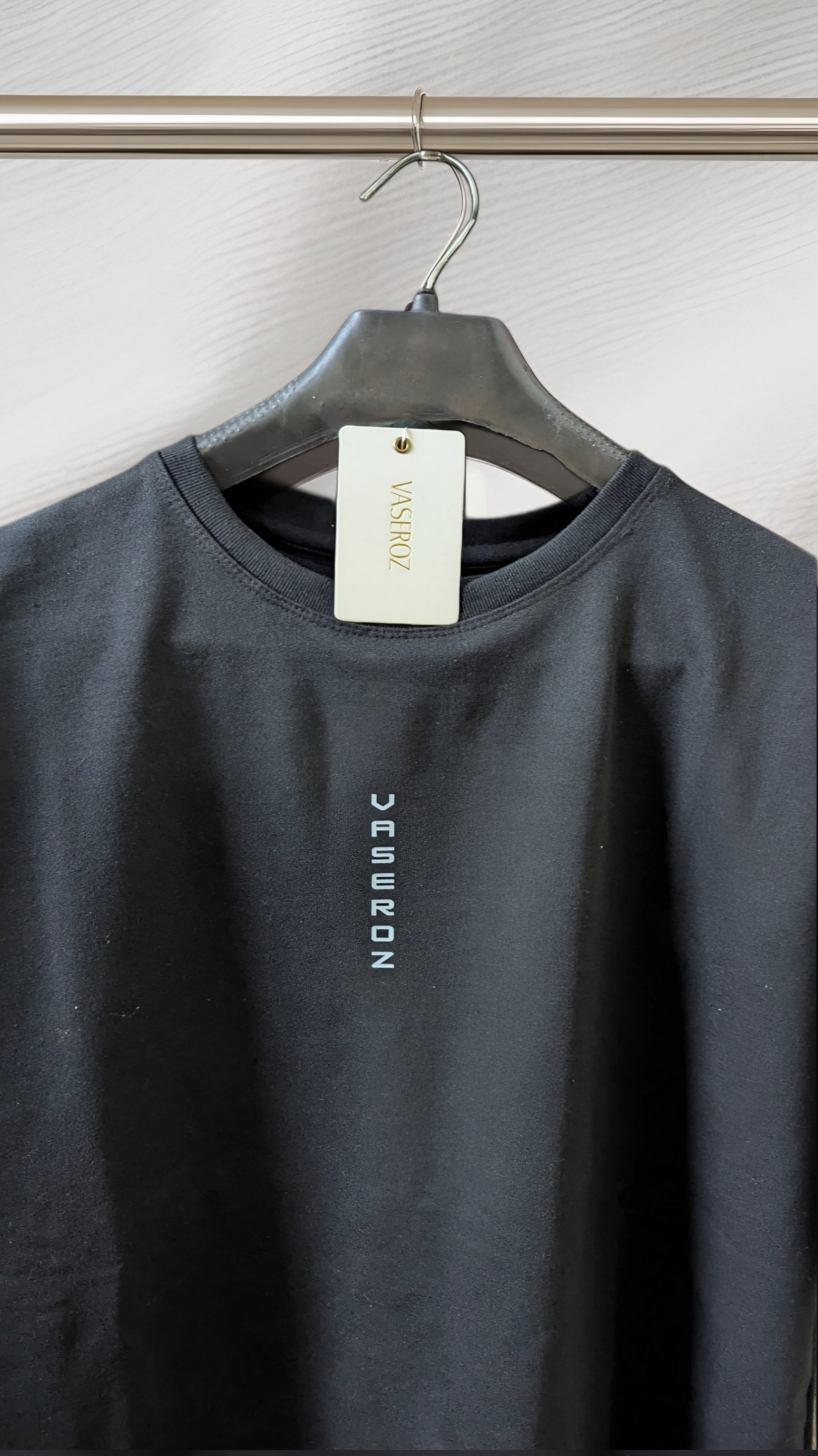 VERTICAL SERIES // ESSENTIAL DROPSHOULDER TEE  (Black)